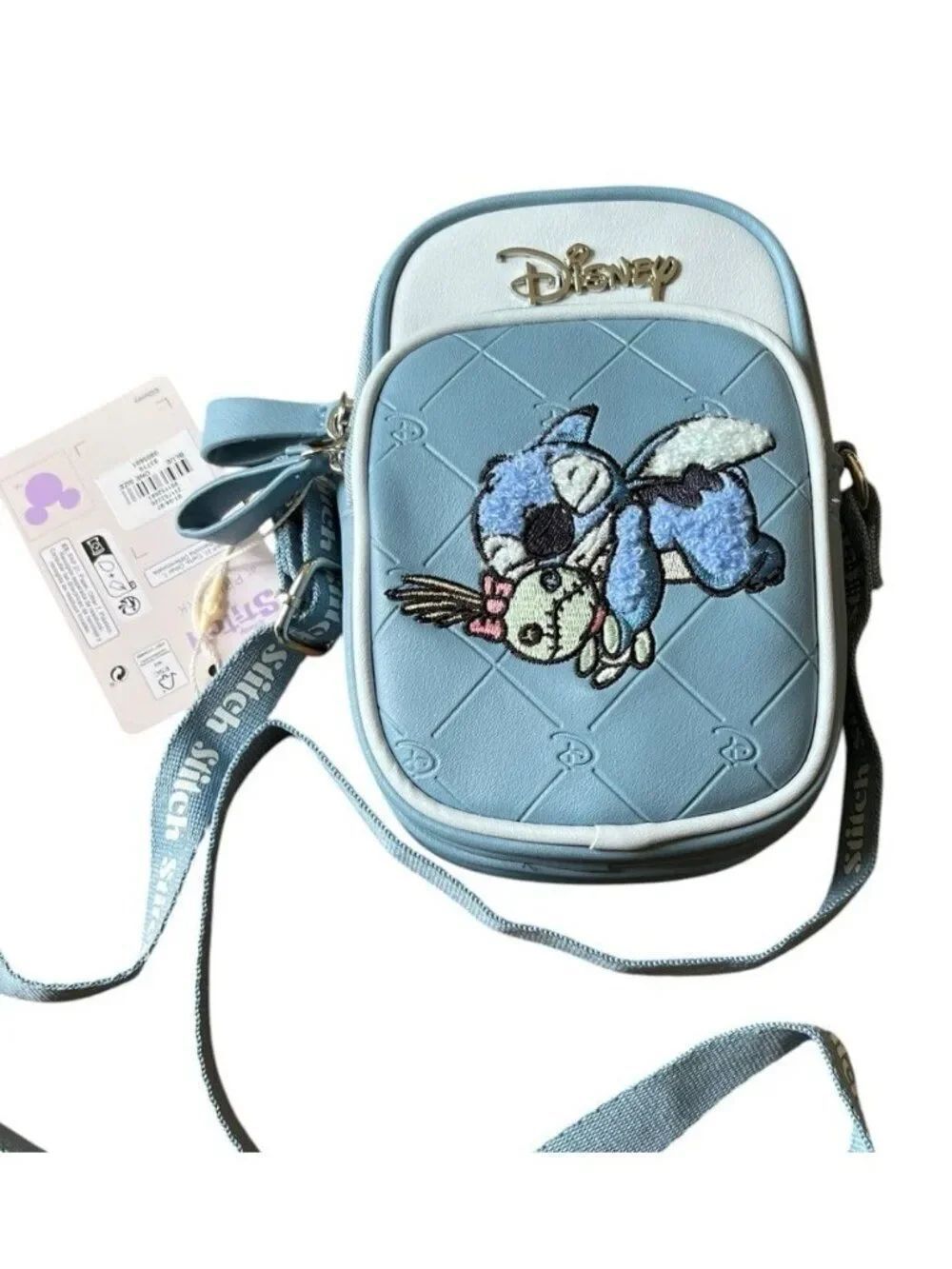 Disney Lilo & Stitch Hug Scrump Blue Crossbody Bag Purse Cell Phone Small NWT